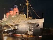 The SS columbia at night