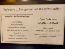 Breakfast buffet $18.