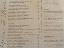 Vue on 30A Wine List/Drink Menu