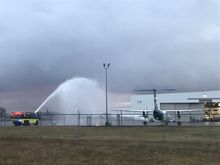 Last employee flight pulling into the yard. 