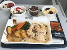 Chicken in a morel sauce. NAP - LGW 15th October 2018. Unimpressed, starter was like something from Tesco Express. Main was unadventurous and over cooked. Crew were decent.