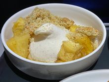 Vanilla gelato - roasted rum pineapple, vanilla crumble
