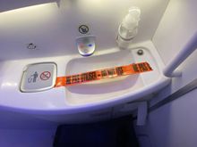 Business Class Toilet. 787 leaving Paris.  
