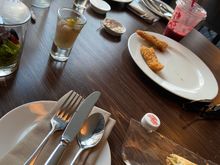 Evening grand club. They had chicken fingers and some potato hot dish. 