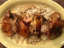 Honey and Soy glazed chicken thighs