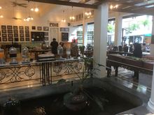 Buffet wraps around the koi pond