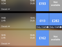 Prices quoted on long list of options 