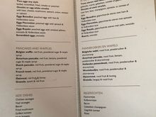 À la carte menu breakfast IC AMS