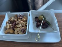Warmed nuts and olives
