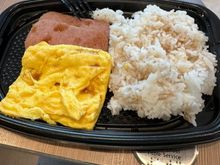 Local breakfast at McDonald’s in LIH. Spam, eggs and rice. 