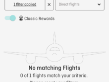 When selecting classic rewards search