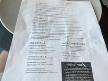 Paper menu. 