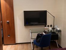 Flat screen TV and desk