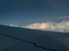 Flying over lightning storm