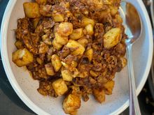 Chye tau kuay with black sweet sauce
