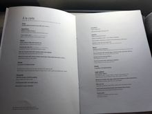 Today's menu including a new Colombaris starter and main