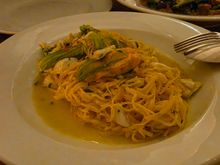 tagliolini - jumbo blue crab, squash blossoms