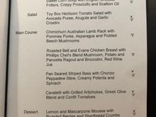 Jfk July menu 
