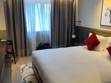 Room at the rear of hotel with view of a car park, possibly better than at the front where traffic noise could be an isssue.