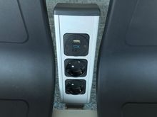 These are the poweroutlets at the seats:
- European 
- USB A
- USB C