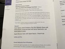 LSG Dinner Menu