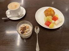 Qantas coffee fruit and muesli