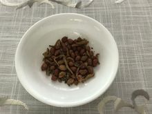 Fried peanuts with crispy ikan bilis for the nasi lemak , photo taken after eating most ;)