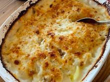 Ultimate comfort food last night. Scalloped potatoes and ham. 