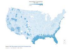 Areas most at risk for climate disasters affecting insurance rates