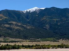 Pops of gold and white peaks. 
