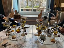 The etagière holds both savories & sweets at the same time