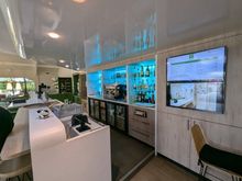Bar with special small glasses for welcome beer