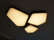 The bedroom ceiling lights show a really sophisticated 3-d touch.