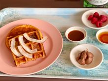 Lemon hotcake & coconut waffles 