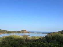 View of the laguna and sea from the hotel.