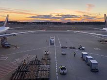 View from VIP at sunset. 
