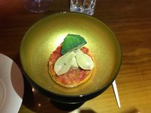 Chef's amuse:
- steak tartare of watermelon