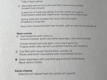 The new menu in F from March for the next six months.