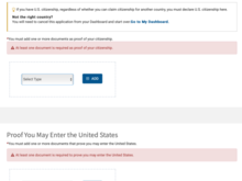 GE Citizenship documents screen