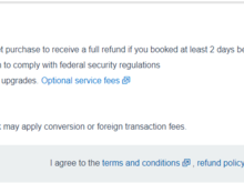 IAH-MIA Aug 13, fare rules link at bottom of payment screen. 