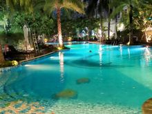 One of the many swimming pools in the Vinhomes estate