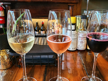 From left to right: Cava Brut Reserva 2021, Avinyo, Penedes (Spain); Crémant de Bourgogne Rosé NV, Albert Bichot, Burgundy (France); Lambrusco, Villa Castellazzo ROTA, Emilia-Romagna IGT (Italy)