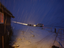 Still snowing! Stopped just as we left