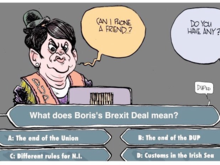 Martyn Turner: Is the bus they have been thrown under the red one with the lie about the NHS on the side, or one that used to be made in Northern Ireland before the government let it go bust?