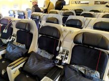 A general look at the Air France Premium Economy cabin reveals no aspect of its incredibly uncomfortable nature 