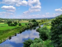 Looking upstream from the huge bridge over the Ruhr at