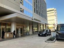 You can find the hotel's shuttle parked in front of the driveway, this is also were other transport providers operated by hospitals will meet you
