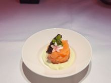 Smoked Salmon Amuse Bouche with wasabi cream: was just okay.