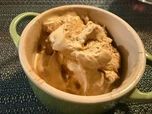 The home made salted dulce de leche and cookie crunch ice cream 