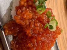 Amazing ikura preparation with the egg sack